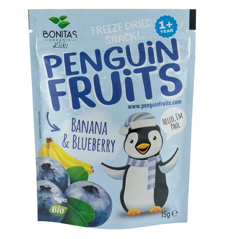 Snack de Banane si Coacaze Negre Uscate si Congelate Bio 15gr Bonitas