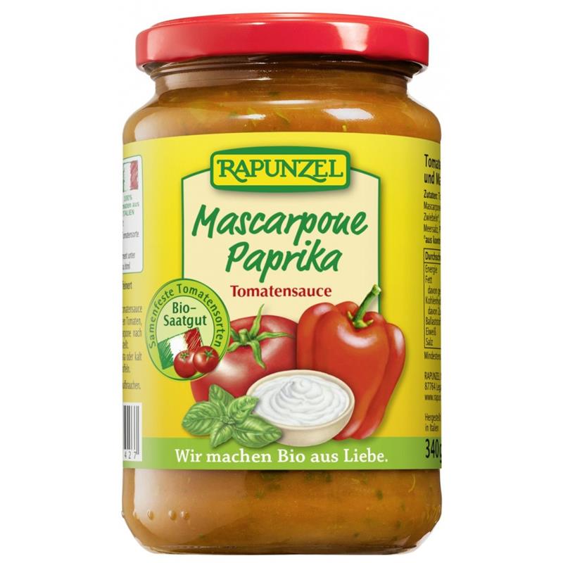 Sos de Tomate Mascarpone si Ardei Bio 330 mililitri Rapunzel