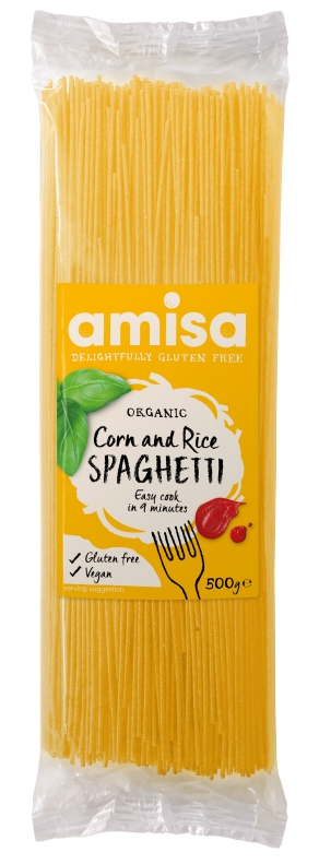 Spaghetti din Orez si Porumb Fara Gluten Bio Amisa 500gr