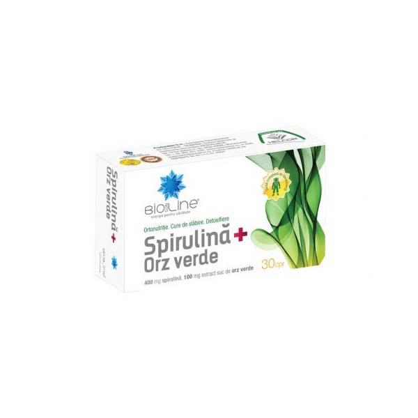 Spirulina + Orz Verde BioSunLine 30 comprimate Helcor
