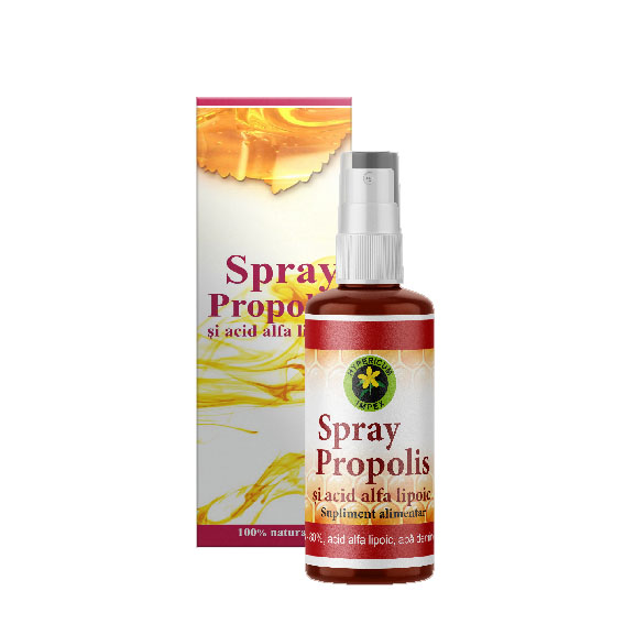 Spray cu Propolis si Acid Alfa Lipoic 50 mililitri Hypericum