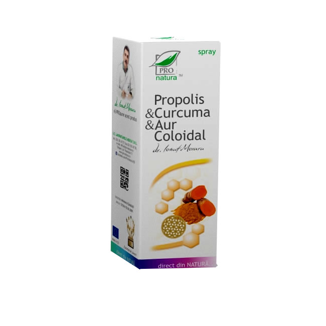 Spray Propolis & Curcuma & Aur Coloidal 50 mililitri Medica