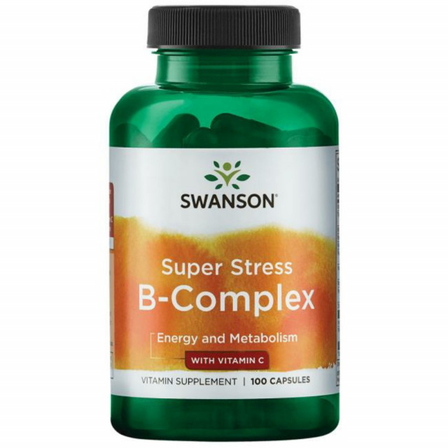 Super Stress B-Complex cu Vitamina C 100 capsule Swanson