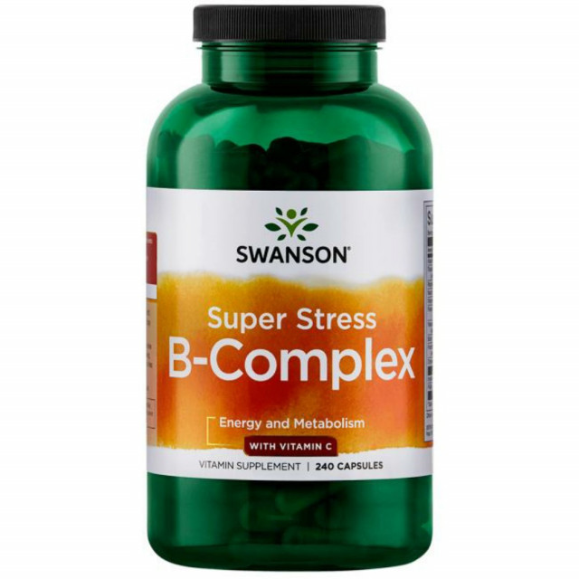 Super Stress B-Complex cu Vitamina C 240 capsule Swanson