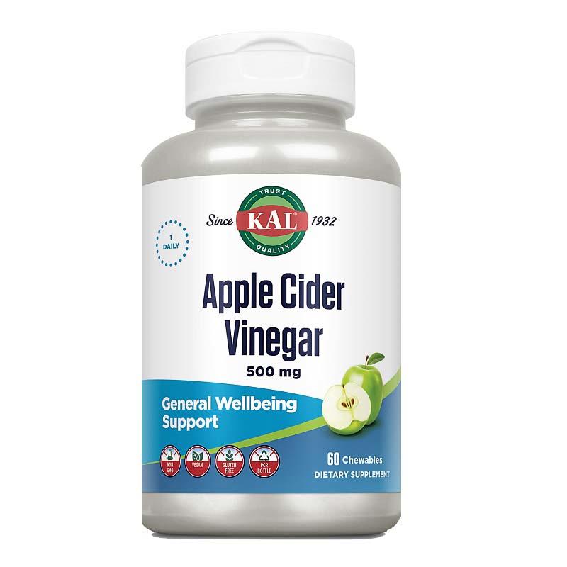 Supliment Alimentar Apple Cider Vinegar 500 miligram 60 tablete  Kal Secom