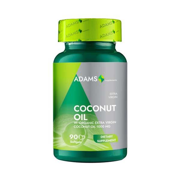 Supliment Alimentar Coconut Oil 1000 miligrame 90 capsule Adams