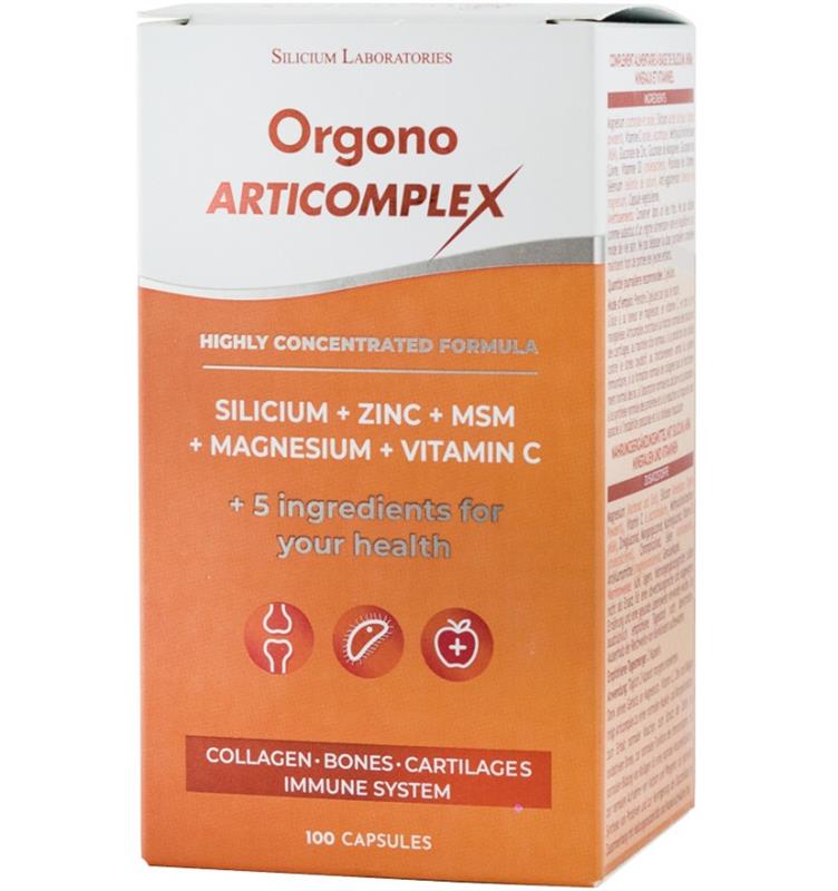 Supliment Alimentar cu Siliciu, Zinc, MSM, Magneziu si Vitamina C Orgono Articomplex 100 capsule Silicium