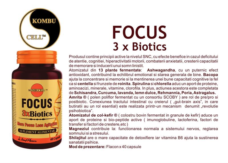 Supliment Alimentar Focus 3xBiotics 40 capsule Medica