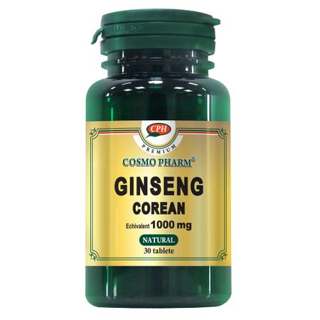 Supliment Alimentar Ginseng Corean 1000mg 30 tablete Cosmo Pharm