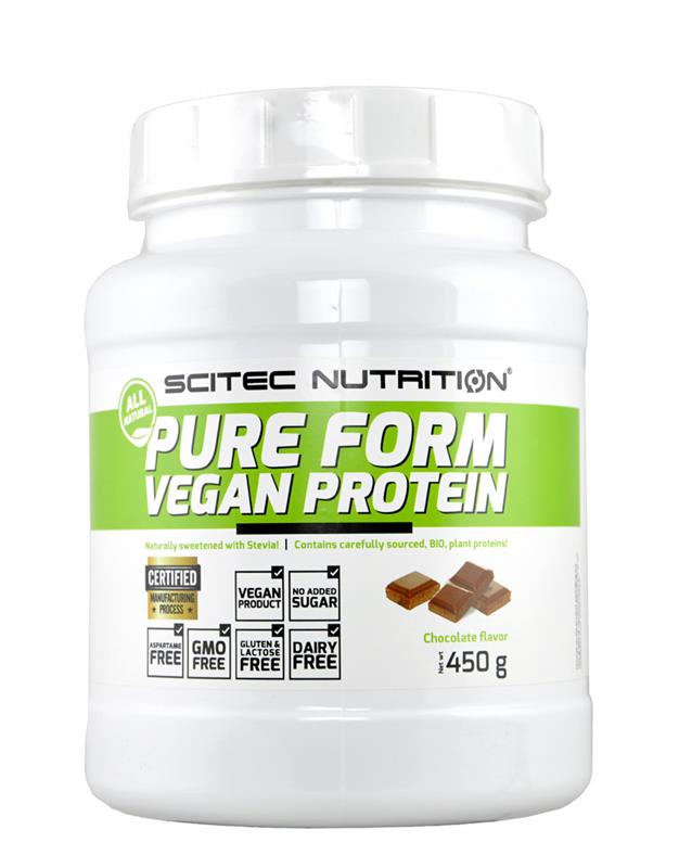 Supliment Alimentar Pure Form Vegan Protein Aroma Ciocolata 450 grame Scitec Nutrition