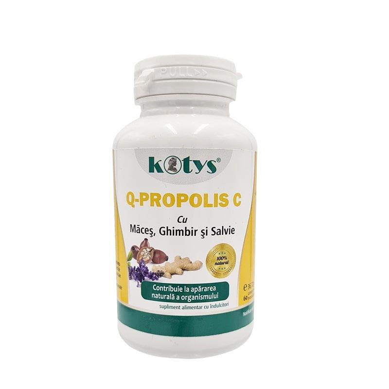 Supliment Alimentar Q-Propolis C cu Extract de Maces, Ghimbir si Salvie 60 capsule Kotys