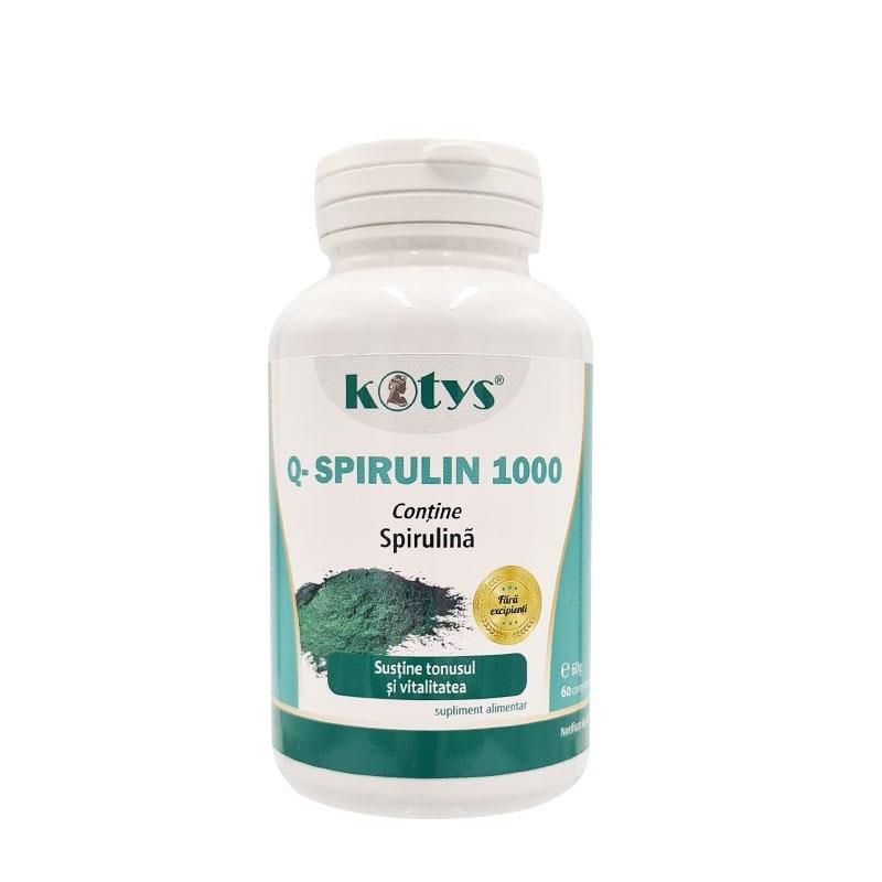 Supliment Alimentar Q-Spirulin cu 1000 miligrame Extract de Spirulina 60 capsule Kotys