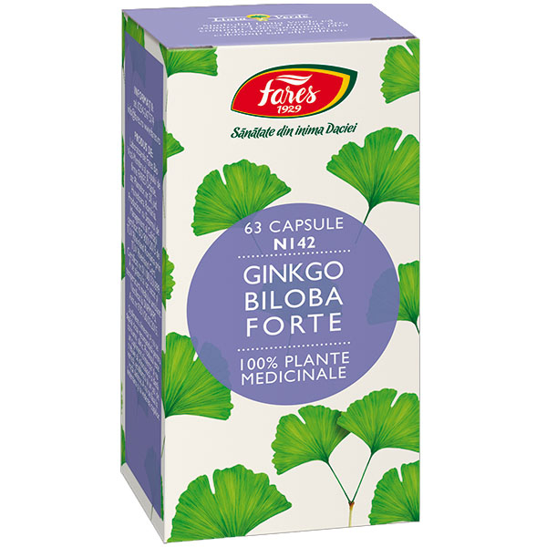 Supliment Ginkgo Biloba Forte 63cps Fares