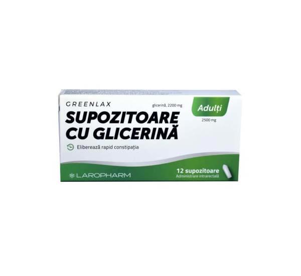 Supozitoare cu Glicerina pentru Adulti Greenlax 12 bucati Laropharm