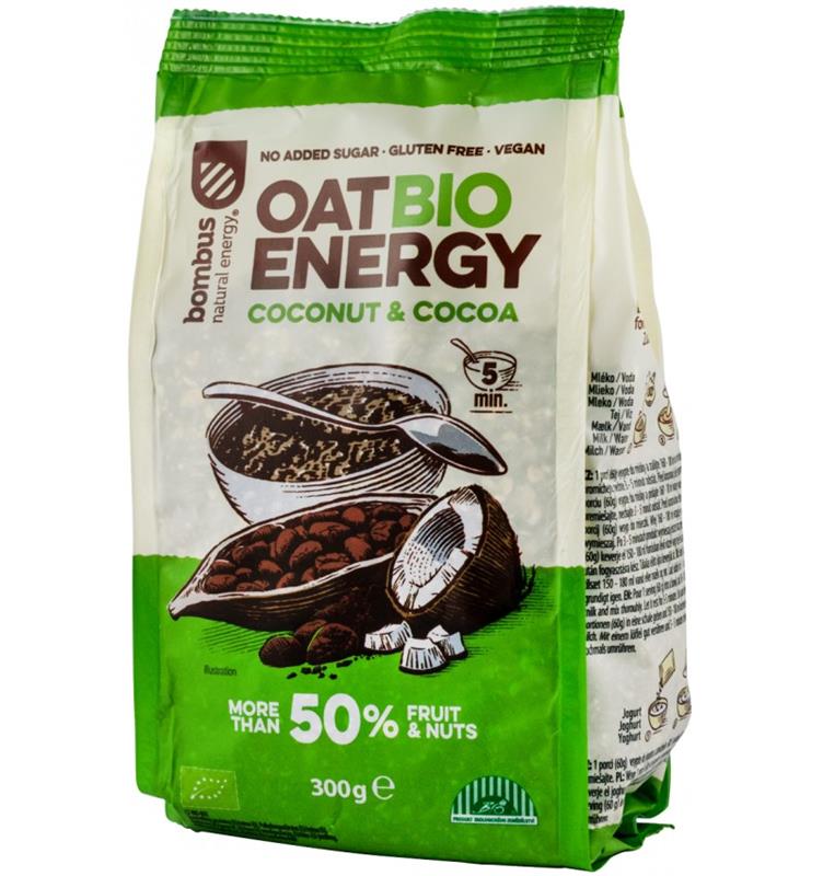 Terci de Ovaz cu Nuca de Cocos si Cacao Bio Energy 300 grame Bombus