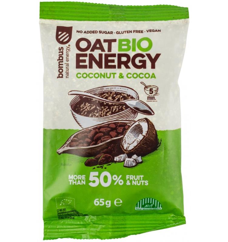 Terci de Ovaz cu Nuca de Cocos si Cacao Bio Energy 65 grame Bombus