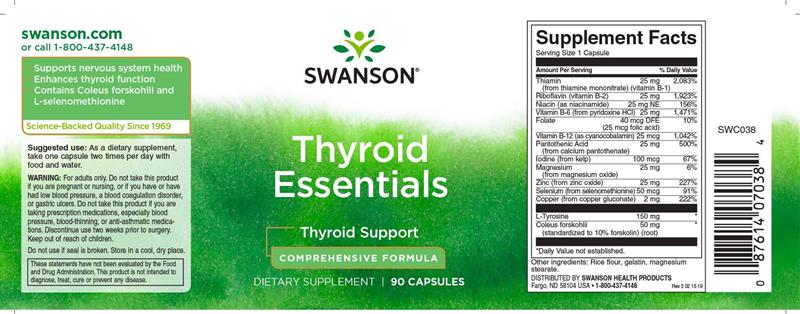 Thyroid Essential (Tiroida) 90 caspule Swanson