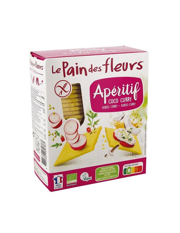 Turte Crocante Aperitiv cu Cocos si Curry Bio 150gr Le Pain Des Fleurs