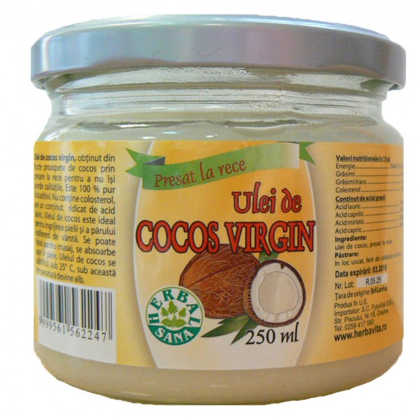 Ulei de Cocos Virgin Herbavit 250ml