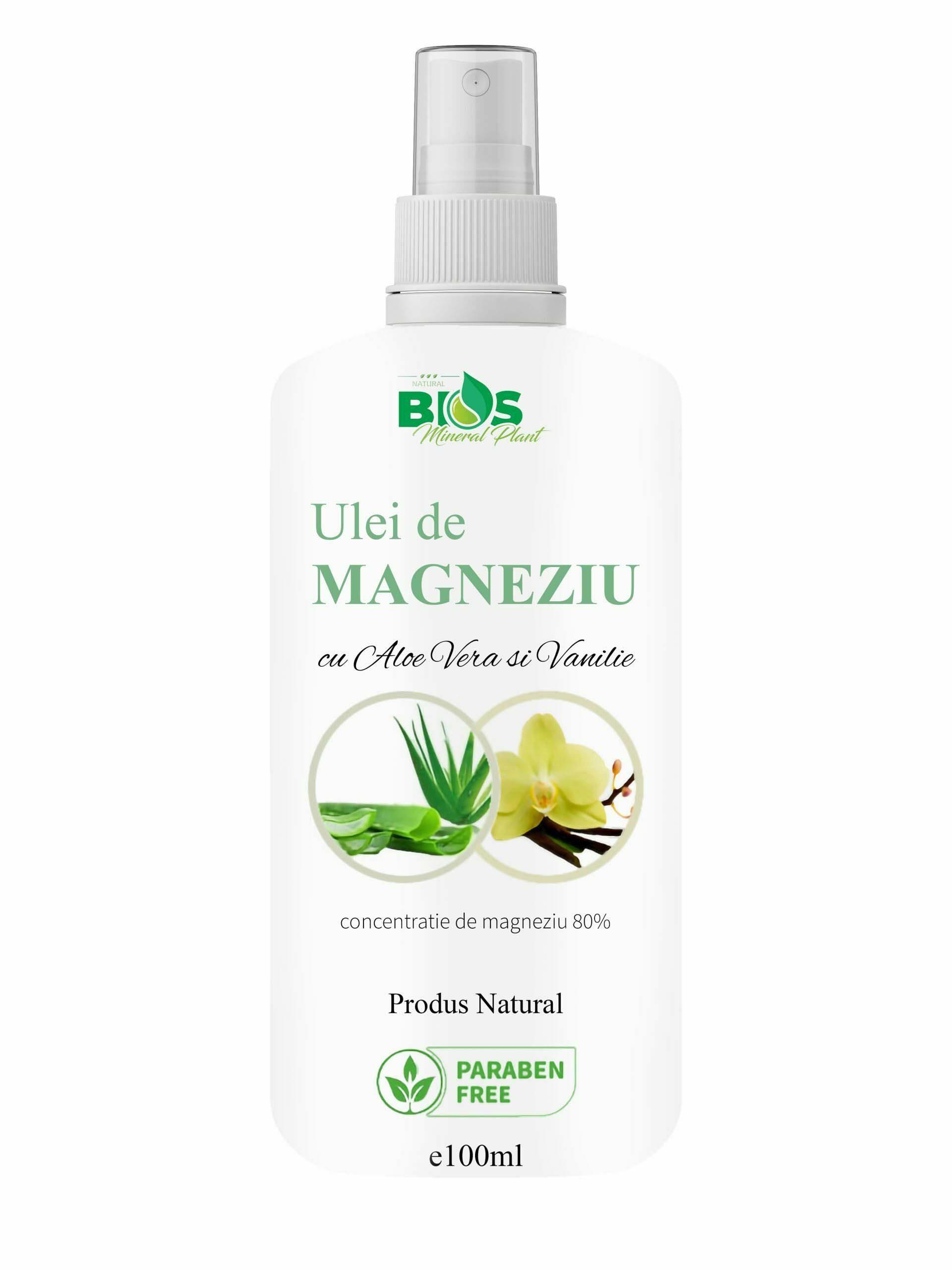 Ulei de Magneziu cu Aloe Vera si Vanilie 100 mililitri Bios Mineral Plant