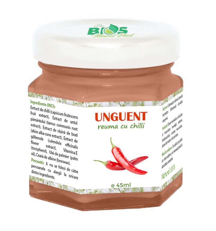 Unguent Reuma cu Chilli 100% Natural 45 mililitri Bios Mineral Plant