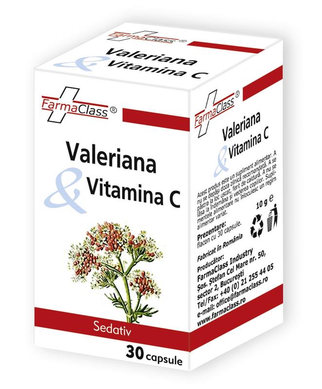 Valeriana si Vitamina C Farma Class 30cps