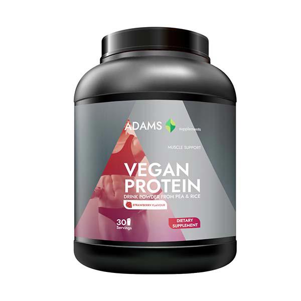 Vegan Protein Capsuni 908 grame Adams Vision
