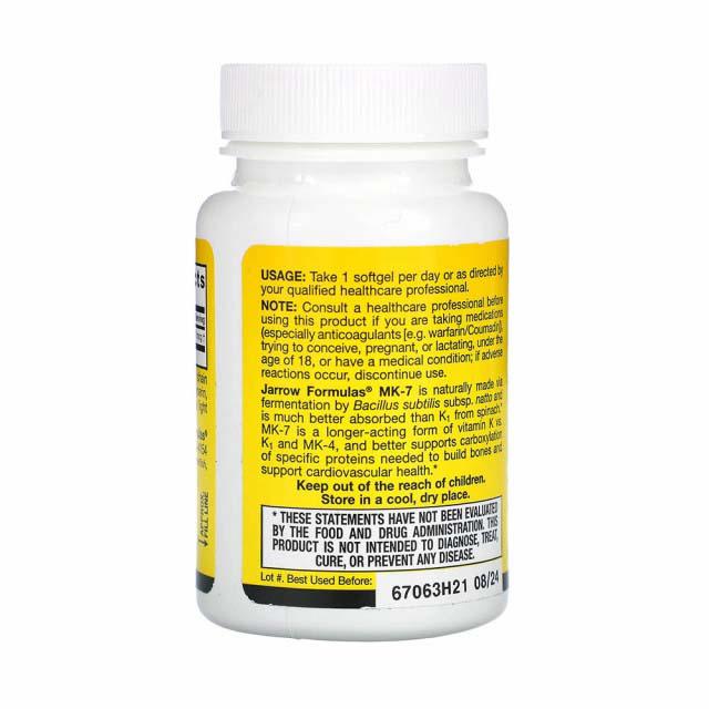 Vitamin K2 MK-7 90 micrograme 60 softgels Menachinona-7 Jarrow Formulas