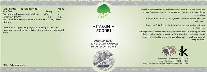 Vitamina A 5000UI 120cps G&G