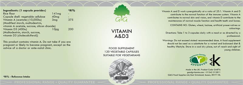Vitamina A&D3 120cps G&G