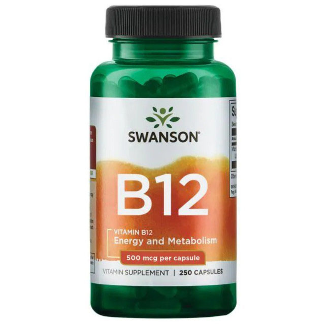 Vitamina B12 Cianocobalamina 500 miligrame 250 capsule Swanson