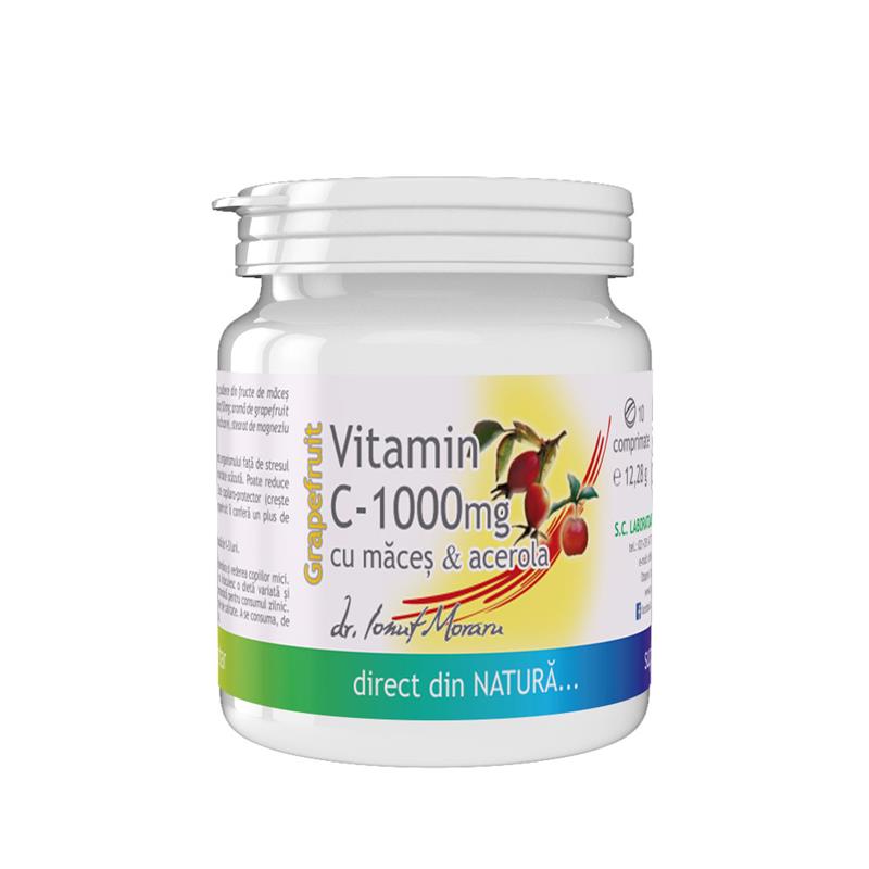 Vitamina C 1000 miligrame cu Macese si Acerola cu Arome de Grapefruit 10 capsule Medica