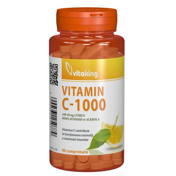 Vitamina C 1000mg cu Bioflavonoide si Acerola Vitaking 90cp