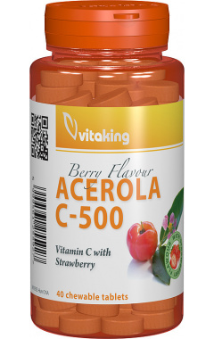 Vitamina C 500mg cu Acerola si Gust de Capsuni 40cpr Vitaking