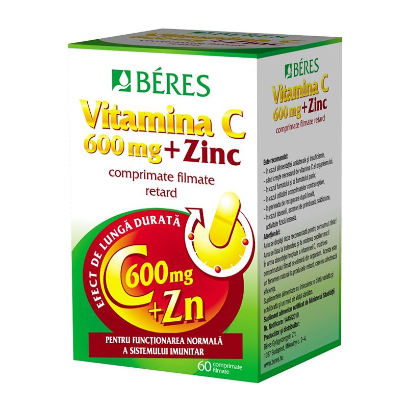 Vitamina C 600mg + Zinc 60 capsule Beres