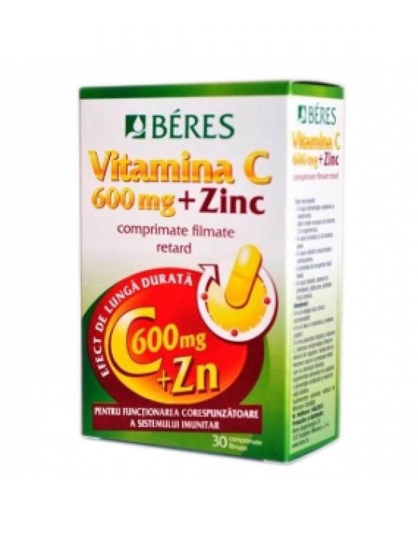 Vitamina C 600mg + Zinc Beres 30cpr