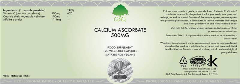 Vitamina C ( Ascorbat de Calciu) 500mg 120cps G&G