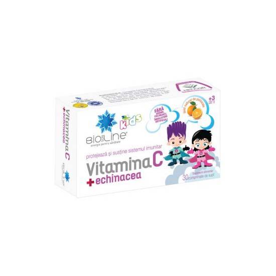 Vitamina C cu Echinacea pentru Copii BioSunLine 30 comprimate Helcor
