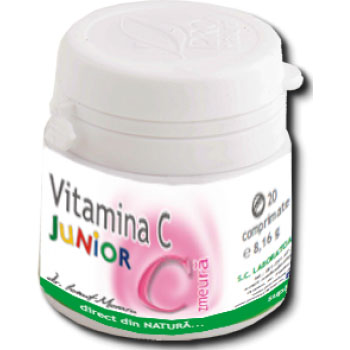Vitamina C Junior cu Aroma de Zmeura 20cpr Medica