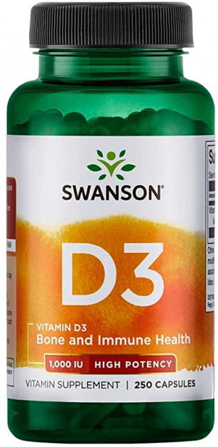 Vitamina D3 1000 Unitati 250 capsule Swanson