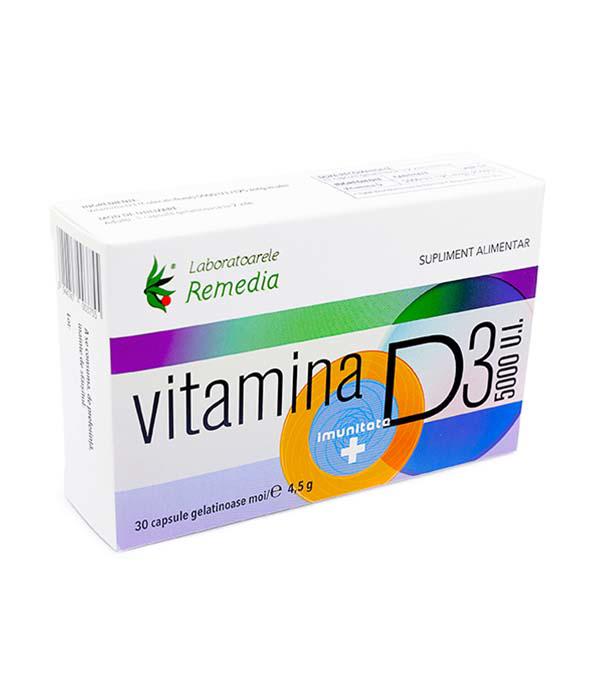 Vitamina D3 5000 UI 30 comprimate Laboratoarele Remedia