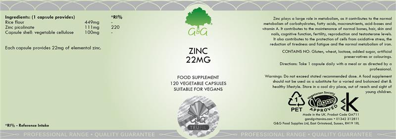 Zinc 22mg 120cps G&G