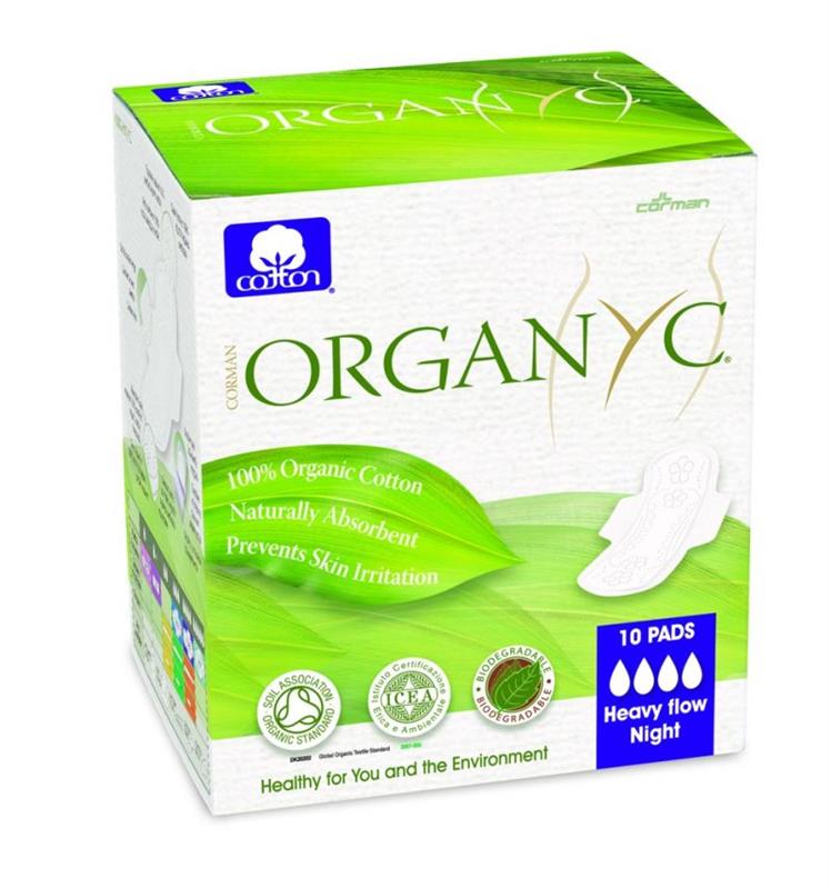 Absorbante Intime Organyc din Bumbac Organic pentru Noapte Pronat 10buc 