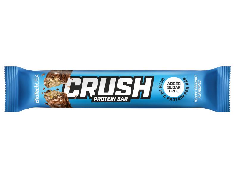 Baton Proteic Crush Bar Coconut Toffee 64 grame Bio Tech USA