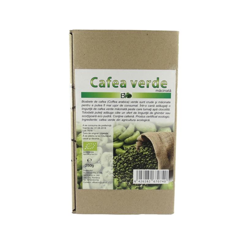 Cafea Verde Macinata cu Cafeina Bio 250 grame Deco Italia