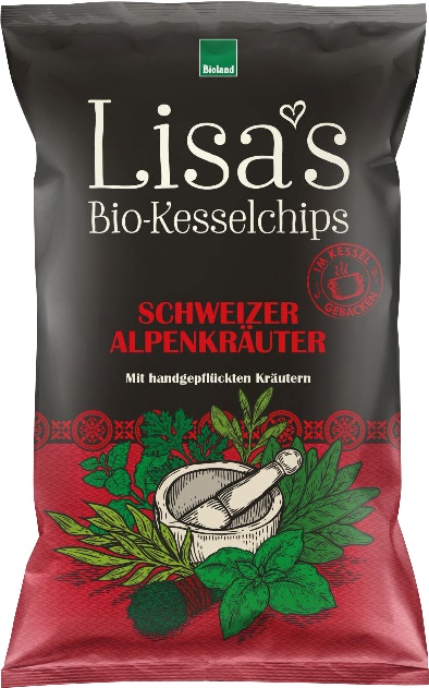 Chipsuri de Cartofi cu Ierburi din Alpi Bio 110gr Lisa's