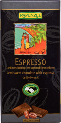 Ciocolata Bio Amaruie 55% Cacao si Espresso Rapunzel 80gr