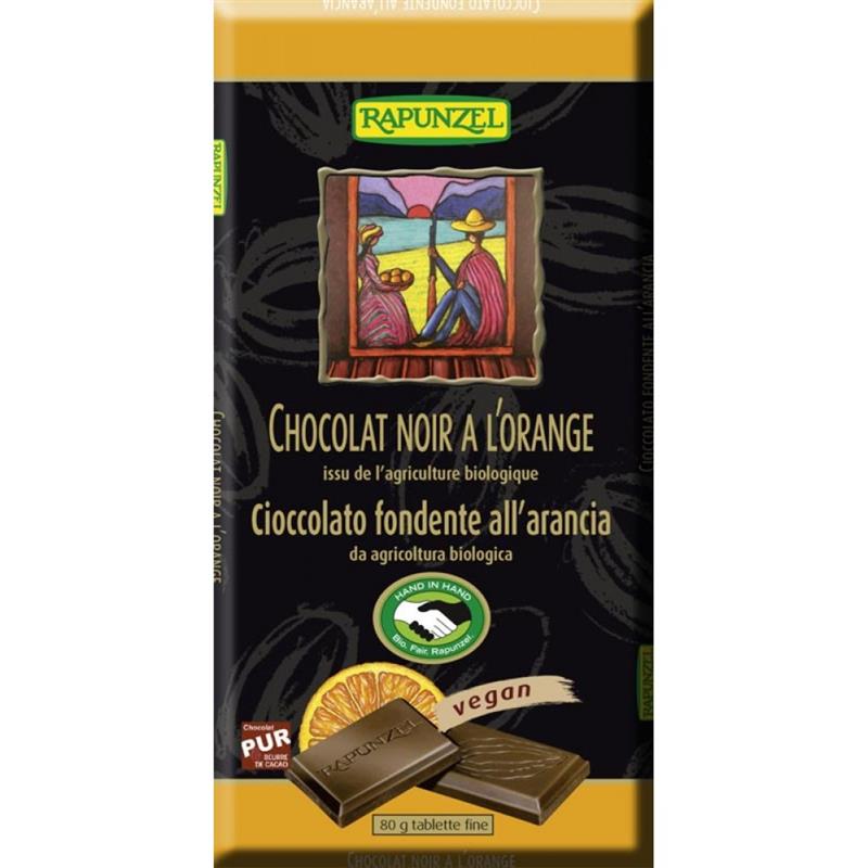 Ciocolata Bio Amaruie 55% Cacao si Portocale Rapunzel 80gr