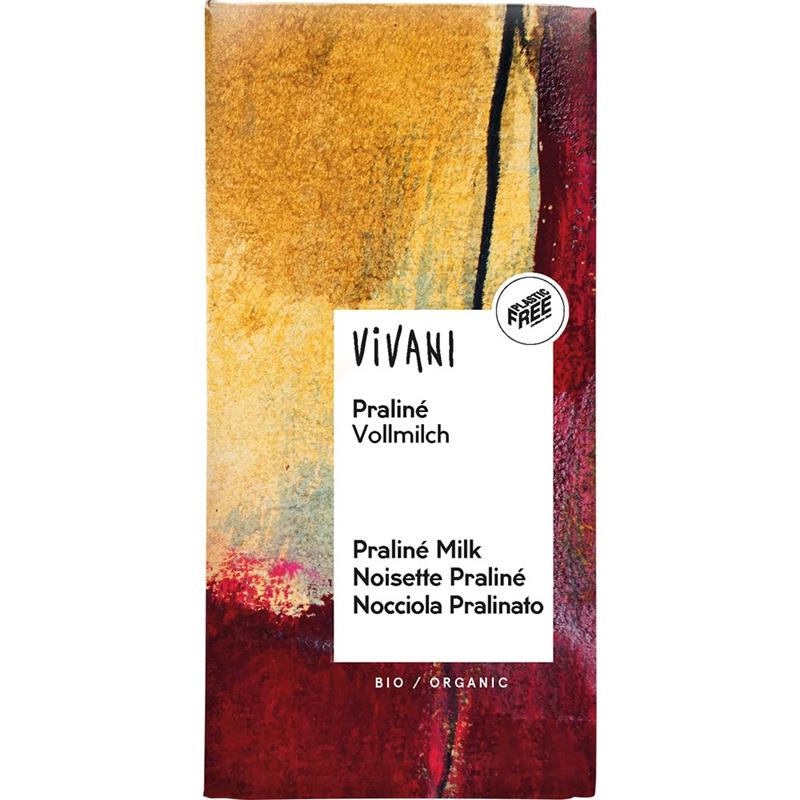 Ciocolata cu Praline si Lapte Integral Bio 100 grame Vivani