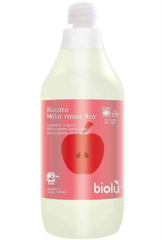 Detergent Lichid pentru Rufe Albe si Colorate cu Mere Rosii Bio 1 litru Biolu